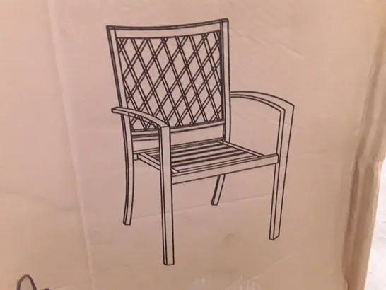 BOXED SET OF 2 BLACK METAL GARDEN CHAIRS 