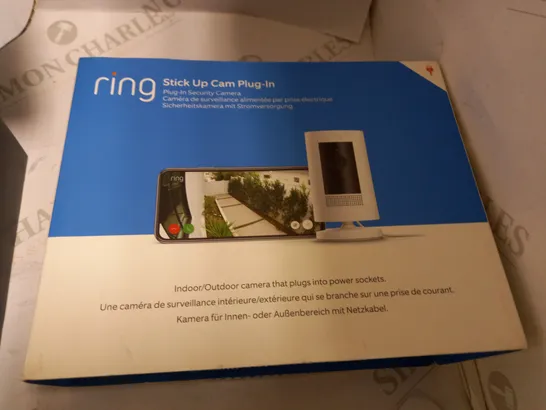 BOXED RING STICK UP CAM PLUG IN SECURITY CAMERA