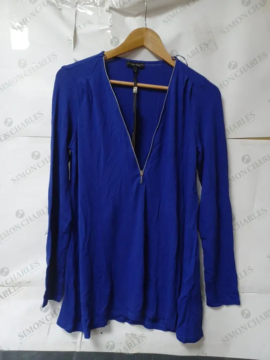 PHASE EIGHT KHLOE ZIP TOP BLUE SIZE 10