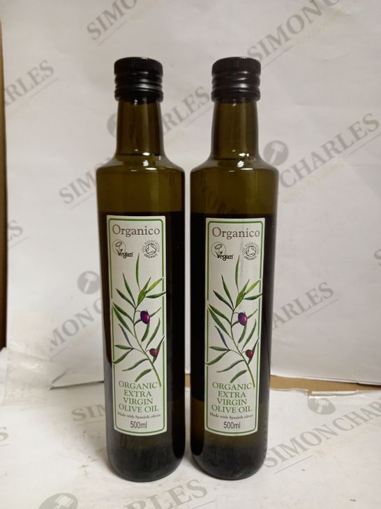 LOT OF 6 ORGANICO ORGANIC EXTRA VIRGIN OLIVE OIL (6 X 500ML)