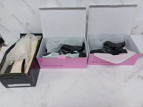 APPROXIMATELY 15 PAIRS OF ASSORTED BOXED AND UNBOXED SHOES TO INCLUDE BOOTS AND TRAINERS ETC. 