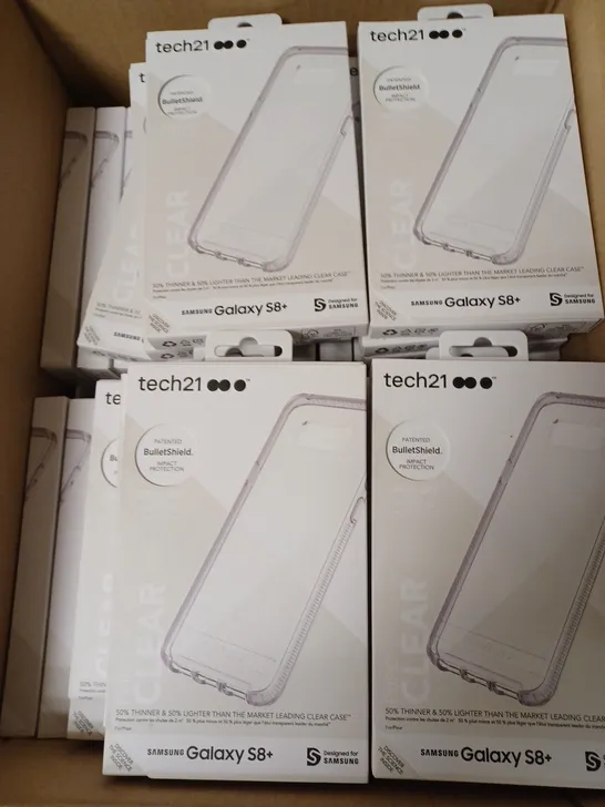 LOT OF APPROX. 72 BRAND NEW BOXED TECH 21 T21-5603 PURE CLEAR CASE COVER WITH BULLETSHIELD 2M DROP PROTECTION FOR SAMSUNG GALAXY S8+ 