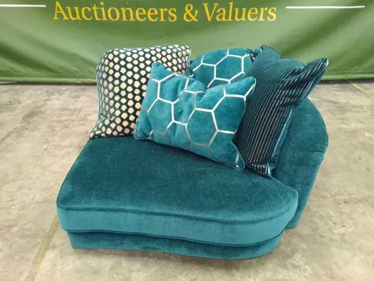 QUALITY DESIGNER SOFOLOGY HONEYCOMB RHF SECTION - TEAL FABRIC