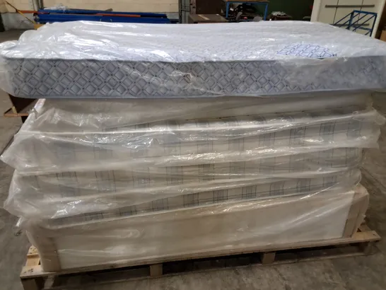 PALLET CONTAINING 3FT DUVAN BASE AND 5 SINGLE MATTRESSES 