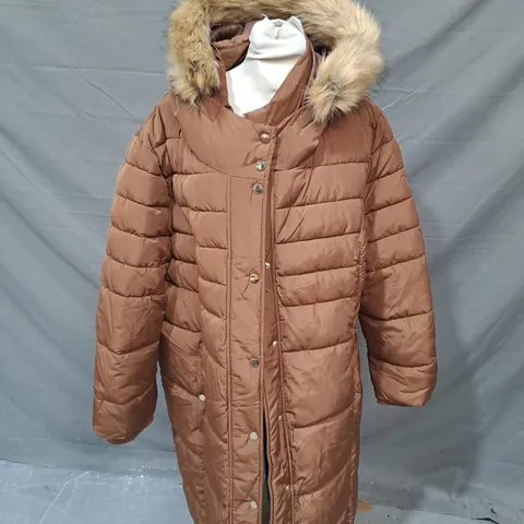 CENTIGRADE CHOCOLATE BROWN PADDED JACKET WITH HOOD - UK 2XL