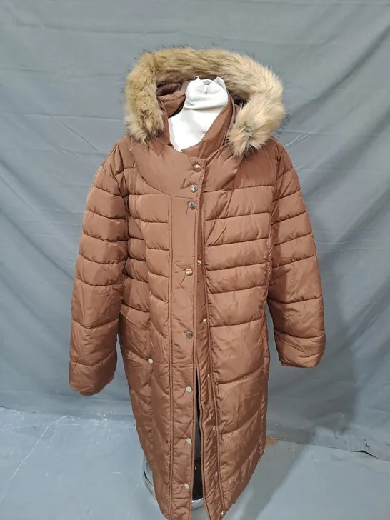 CENTIGRADE CHOCOLATE BROWN PADDED JACKET WITH HOOD - UK 2XL