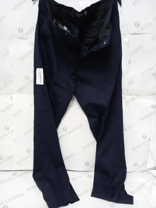 BURTON MENSWEAR SLIM FIT NAVY FINE STRIPE TROUSERS - 36R