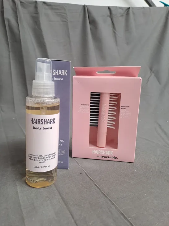 BOXED HAIRSHARK HAIR BRUSH AND VOLUMIZING HAIR MIST SET 