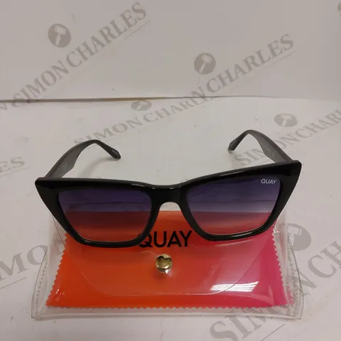 QUAY 'CALL THE SHOTS' BLACK SMOKE SUNGLASSES 