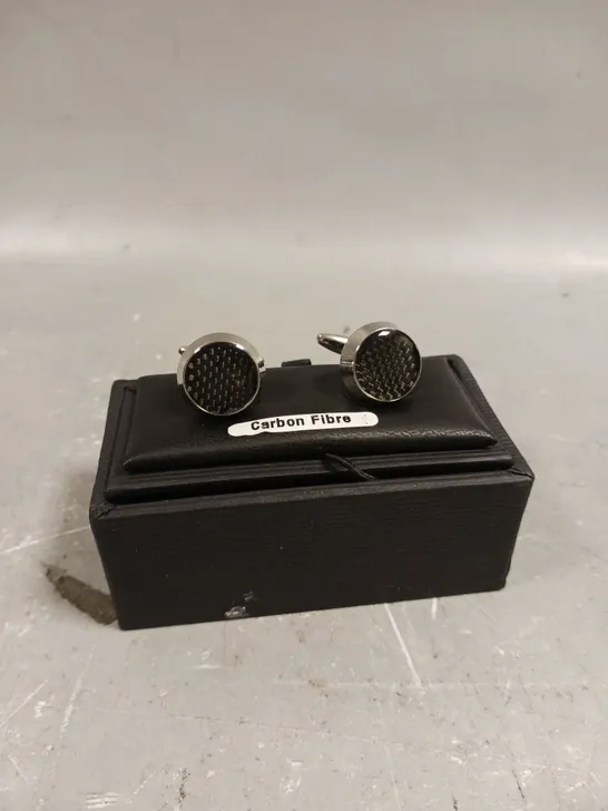 BOXED JOHN LEWIS CARBON FIBRE CUFF LINKS 