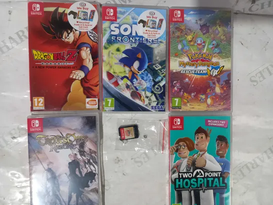 LOT OF APPROXIMATELY 5 ASSORTED NINTENDO SWITCH GAMES TO INCLUDE DRAGONBALL Z KAKAROT, POKÉMON MYSTERY DUNGEON, SONIC FRONTIERS, ETC