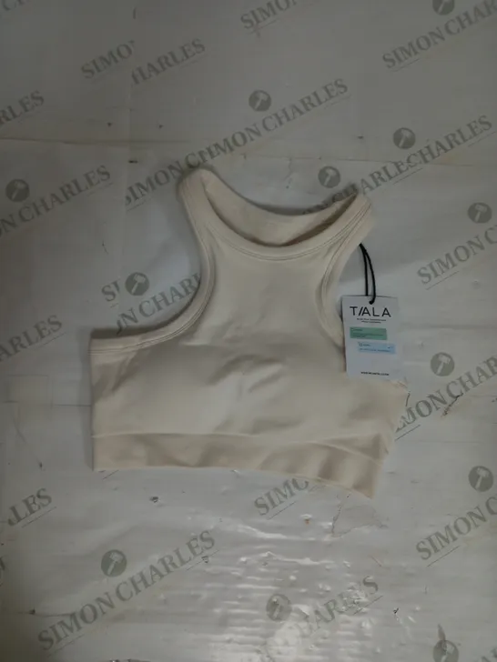 TALA SCULPT SEAMLESS RIB RACER BRA IN MILK MARL SIZE S