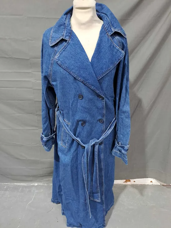 REFORMATION JEANS DENIM LONG JACKET SIZE M