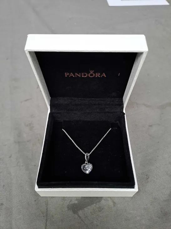 PANDORA SIVER HEART PENDANT WITH CHAIN