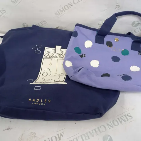 RADLEY LONDON WINDOW DOGS CANVAS TOTE AND CROOK BAG SET 