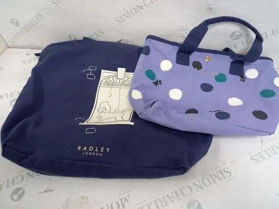 RADLEY LONDON WINDOW DOGS CANVAS TOTE AND CROOK BAG SET 