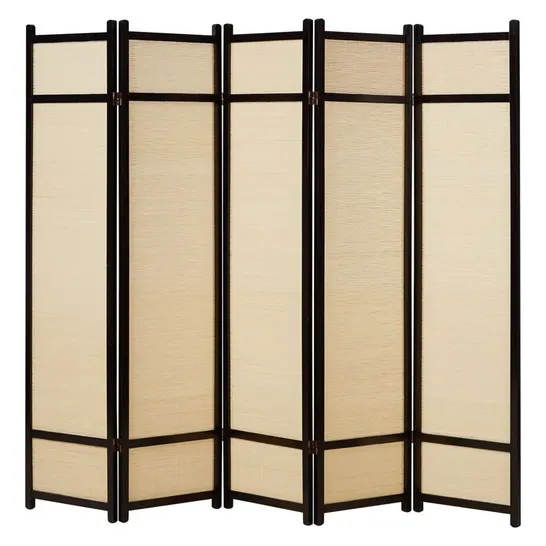 BOXED DIVIDER NOVELLO PARAVENT PARTITION WALL WOOD BAMBOO WITH 5 PANELS (1 BOX)