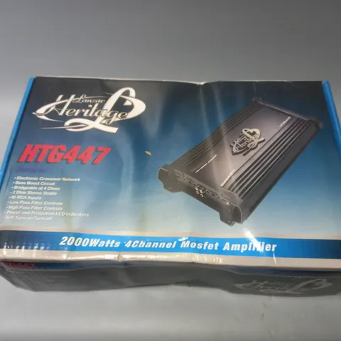 BOXED LANZAR HERITAGE HTG447 2000WATTS 4 CHANNEL MOSFET AMPLIFIER 