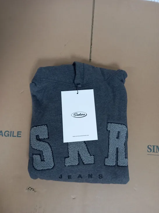 SEEKERS LOGO HOODIE IN BILLOW GREY SIZE S