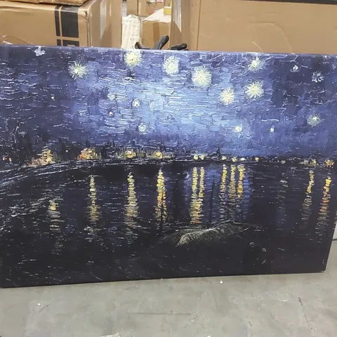 STARRY NIGHT OVER THE RHONE 1 BY VINCENT VAN GOGH - WRAPPED CANVAS PAINTING 