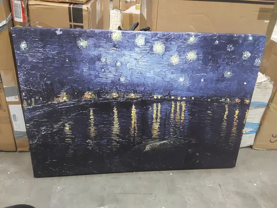 STARRY NIGHT OVER THE RHONE 1 BY VINCENT VAN GOGH - WRAPPED CANVAS PAINTING 