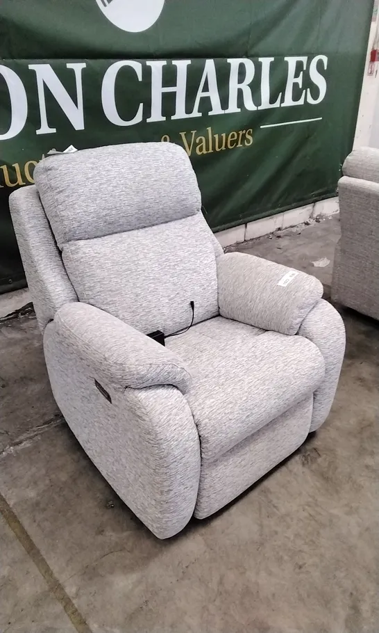 QUALITY BRITISH DESIGNED & MANUFACTURED G PLAN KINGSBURY POWER RECLINER ARMCHAIR MIRAGE ASH FABRIC