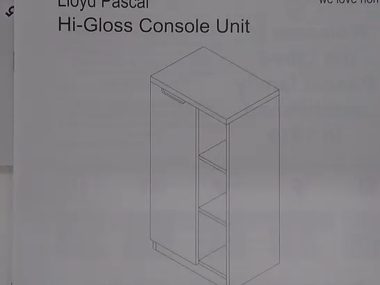 BOXED HI-GLOSS CONSOLE UNIT WHITE 