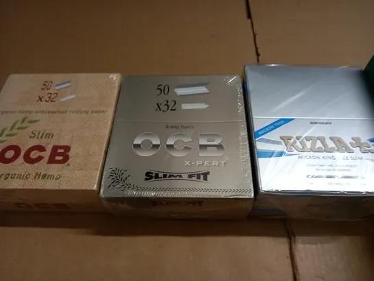 LOT OF 7 BOXES OF SMOKING ACCESSORIES TO INCLUDE RIZLAS AND FILTERS