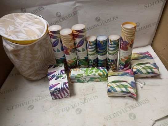 LOT OF APPROX 10 ASSORTED TROPIC PRODUCTS TO INCLUDE BAMBOO FACE CLOTH, VITAMIN TONER, SMOOTHING CLEANSER, ETC