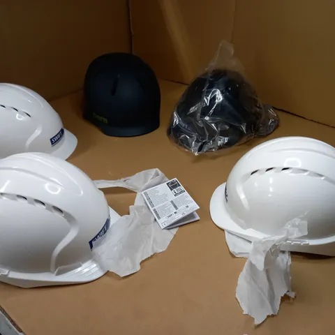 LOT OF APPROX 5 SAFETY HATS/HELMETS ASSORTED COLOURS/STYLE/BRANDS