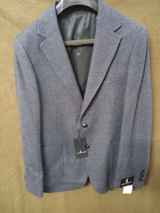 BRAND NEW MOSES KUSHNER 100% WOOL SUIT JACKET IN GREY - L