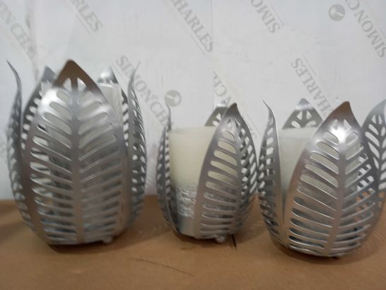 ALISON CORK SET OF 3 CANDLE HOLDERS WITH LED CANDLES COLLECTION