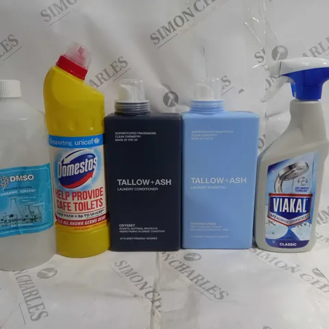 BOX OF 12 ASSORTED ITEMS TO INCLUDE - DOMESTOS - TALLOW & ASH LAUNDRY SHAMPOO - VIAKAL CLASSIC ECT - COLLECTION ONLY