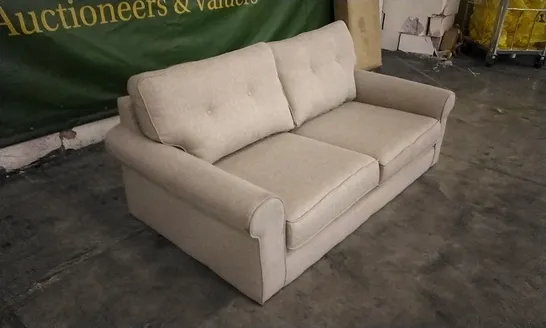 DESIGNER BEIGE FABRIC 2 SEATER SOFA