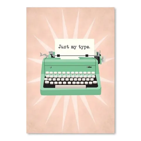 BOXED VINTAGE TYPEWRITER GRAPHIC ART SIZE: 42CM H