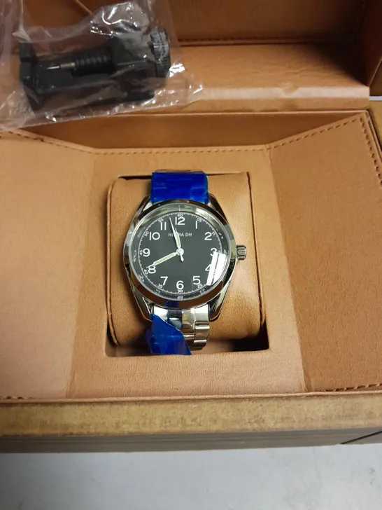 BOXED HELMA DH GENTS STAINLESS STEEL WRISTWATCH