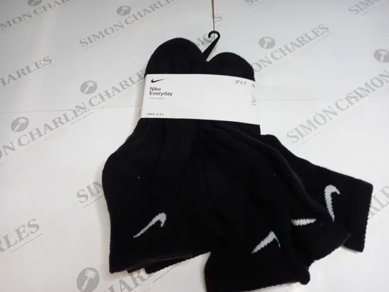 NIKE EVERYDAY SOCKS IN BLACK DRI-FIT - UK 6-11 - 6 PAIRS