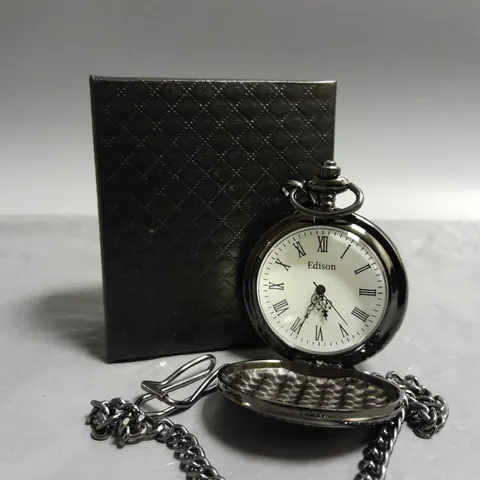 MENS EDISON POCKET WATCH WITH CHAIN