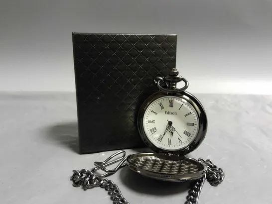 MENS EDISON POCKET WATCH WITH CHAIN