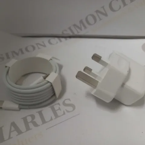 BOX OF APPROX 10 APPLE ITEMS TO INCLUDE USB-C CHARGE CABLE (2M) AND USB 12W POWER ADAPTER