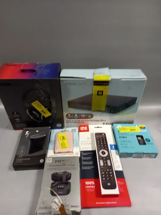 APPROXIMATELY 20 ASSORTED ELECTRICAL PRODUCTS TO INCLUDE DVD PLAYER, POWER BANK, GAMING HEADSET ETC 