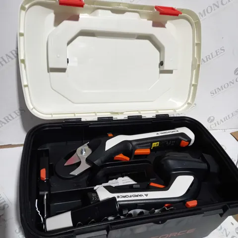 BOXED YARD FORCE VITA TOOL BOX W/2 BATTERIES 