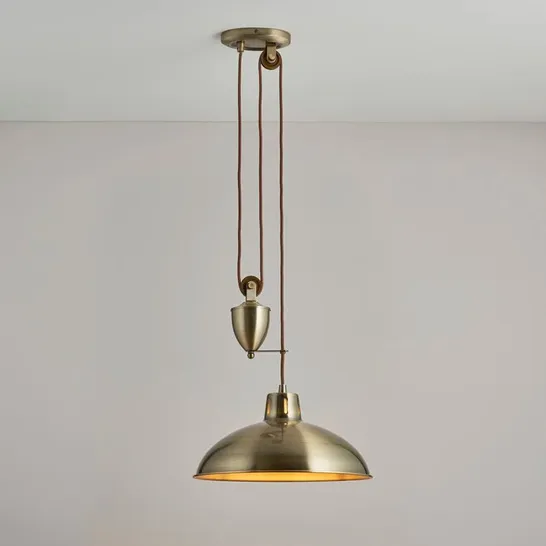 BOXED BARTLET 1-LIGHT DOME PENDANT FINISH ANTIQUE BRASS 