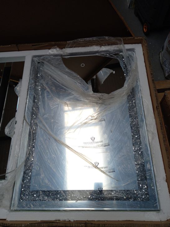 JM BY JULIEN MACDONALD LARGE ENCAPSULATED CRYSTAL LIGHT UP TABLE MIRROR