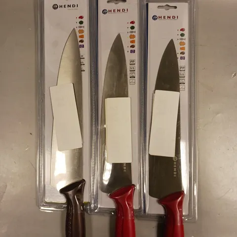 SET OF 3 SEALED HENDI CHEFS KITCHEN KNIFES - COLLECTION ONLY 