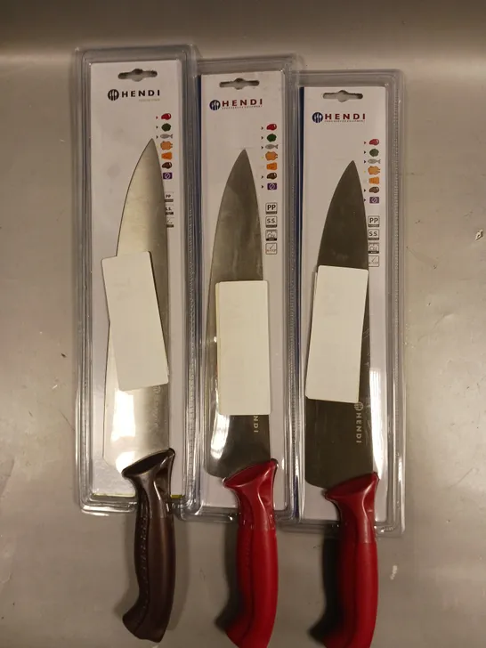 SET OF 3 SEALED HENDI CHEFS KITCHEN KNIFES - COLLECTION ONLY 
