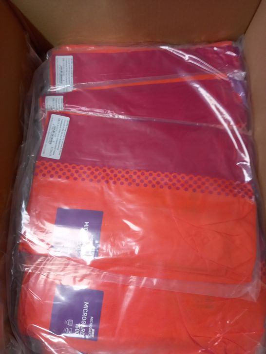 LOT OF APPROX 30 BRAND NEW MICROGUARD 1500 COVER ALLS - ORANGE/RED HI VIS TAPE - SMALL