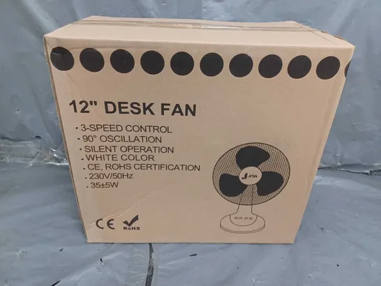 BOXED 12" DESK FAN