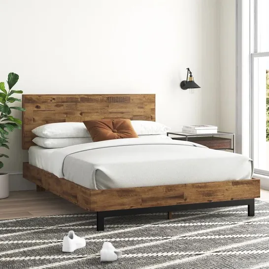 BOXED FILLMORE RUSTIC BED FRAME WITH ADJUSTABLE HEADBOARD - SIZE UNSPECIFIED (1 BOX)