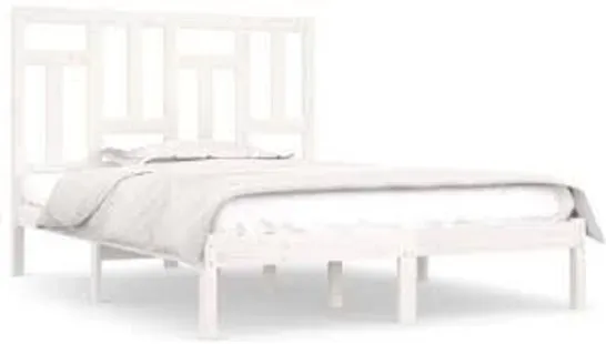 BOXED SOLID WOOD BED FRAME - SIZE UNSPECIFIED (2 BOXES)